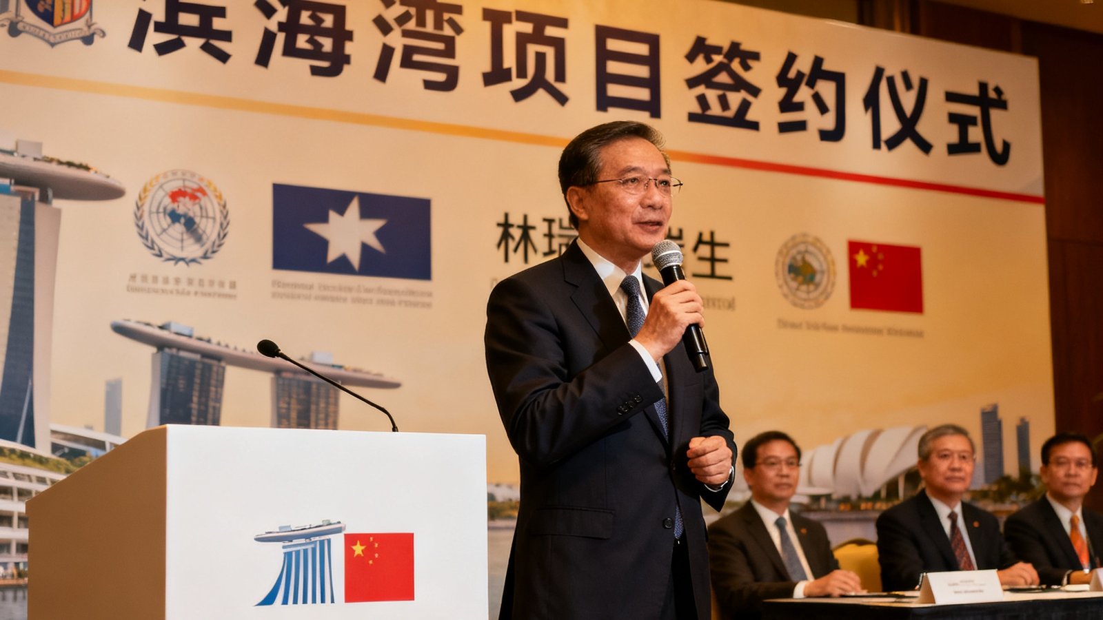 新加坡滨海湾项目合作方代表林瑞生先生在项目签约仪式上致辞